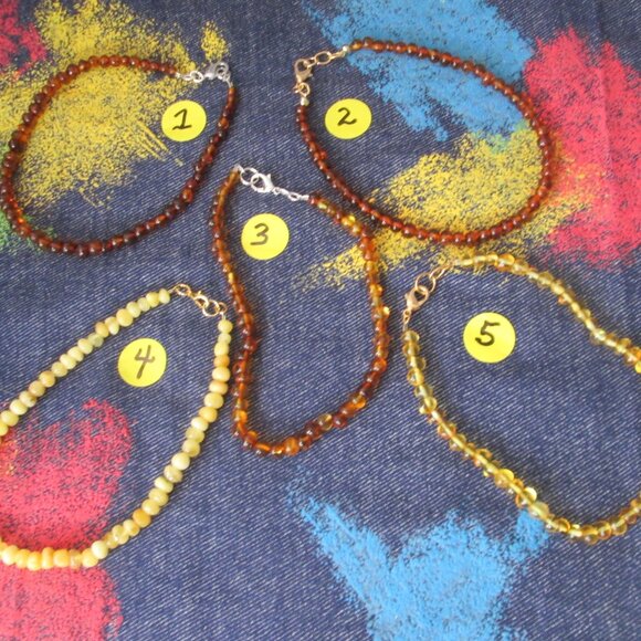 Ls Finds and Creations Other - Baltic Amber Baby Necklaces-  Different Colors  - 5 ea  of 11" around -Handmade